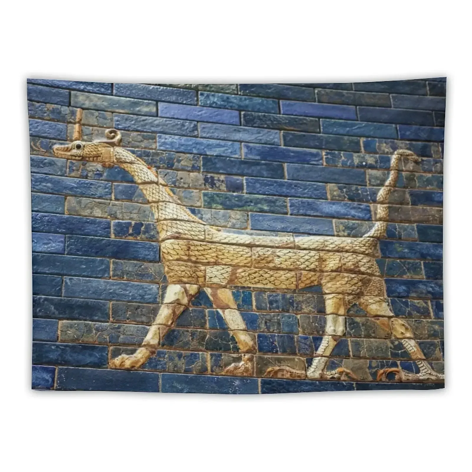 Ancient tiled dragon from the Babylonic Ishtar Gate Tapestry Mushroom Funny Wall Coverings Tapestry