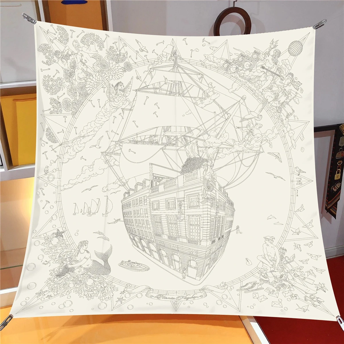 Marken design Twill Print Seiden schal Frauen Luxus Haarband Halstuch Schals Banda nna Stirnband Foulard Band quadratische Schals – Detail 4