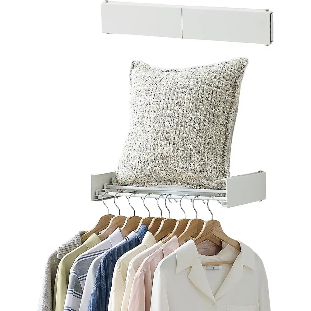 

Clothes Drying Rack, Laundry Hanger Dryer Rack, Wall Mounted Drying Rack, Foldable Indoor Outdoor, 19.7 Wide, 4 Aluminum Rods, 4