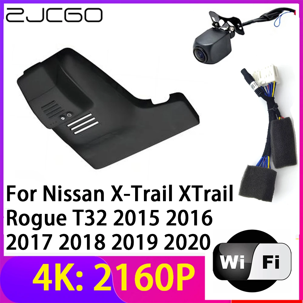 Cámara para Auto 4K 2160P, DVR con 2 Lentes, Grabador con Wifi y Visión Nocturna para Nissan X-Trail XTrail Rogue T32 2015~2020