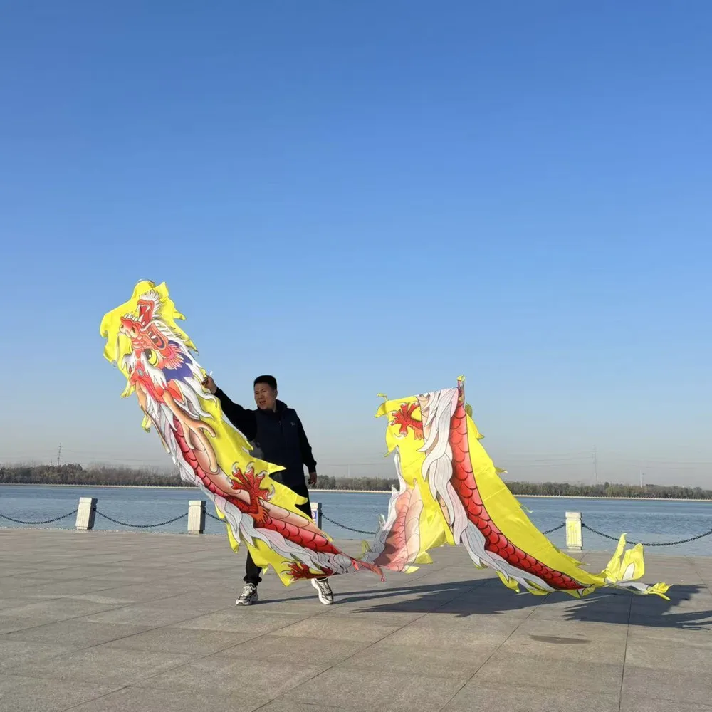 8 متر الحرير التنين الرقص الذيل الشريط الملحقات في الهواء الطلق ممارسة الدعامة مهرجان الإمدادات (لا تشمل رأس التنين) #3