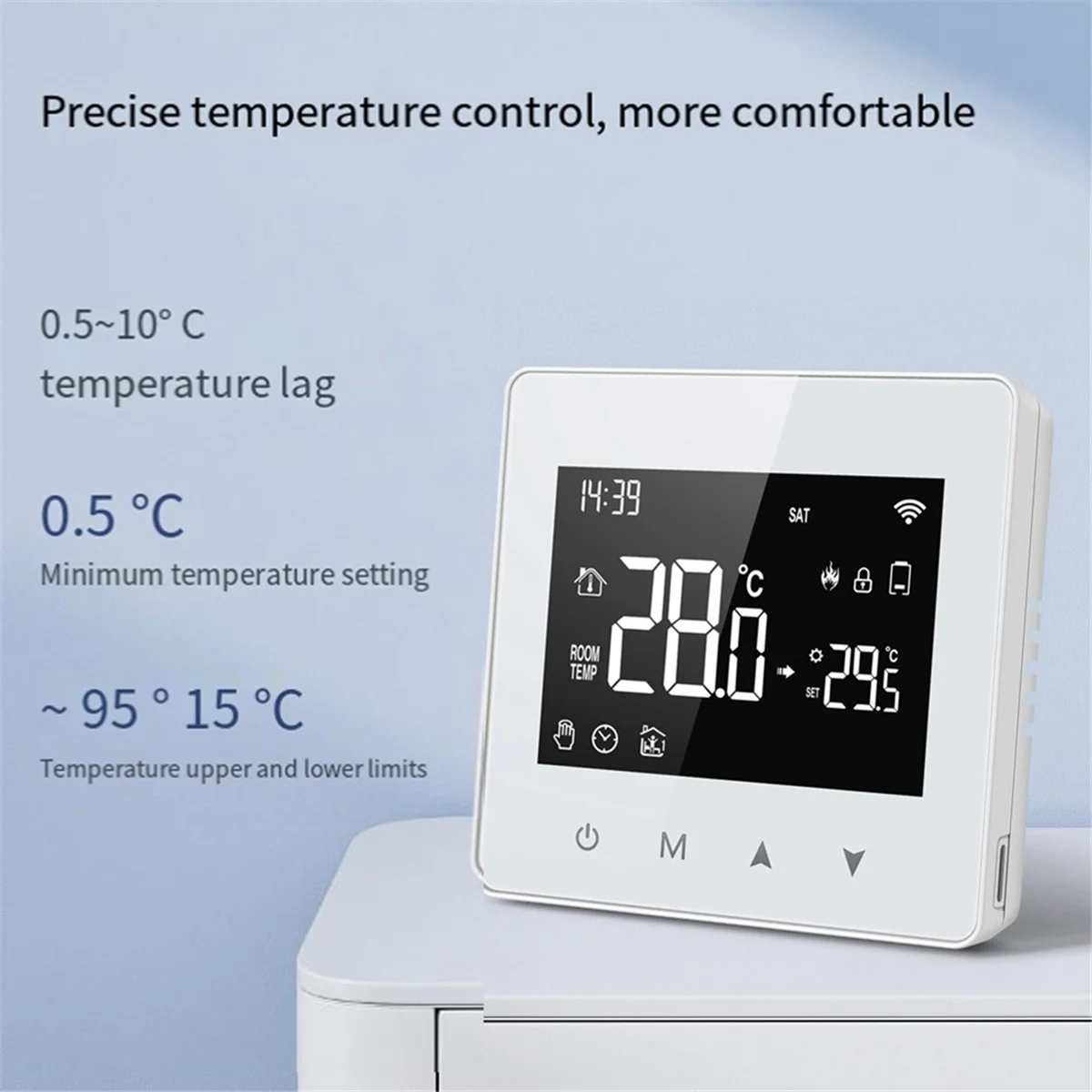 

Tuya Wifi Thermostat Smart Home Battery Powered Temperature Controller for Gas Boiler Works with Voice Assistant