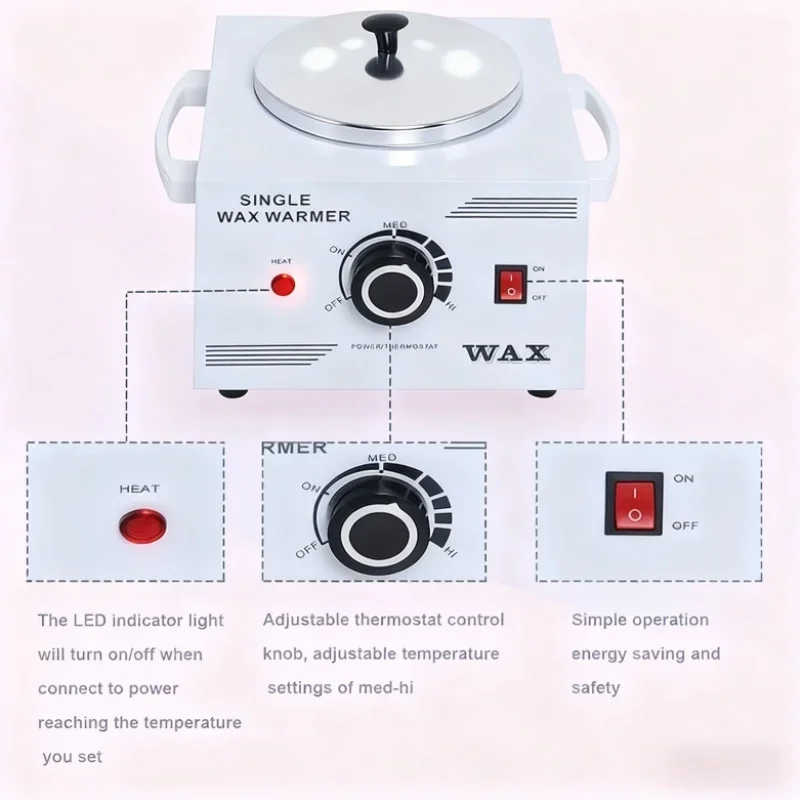 Electric Hot Wax Heater Paraffin Hot Facial Skin Spa Salon Equipment Adjustable Temperature Portable Home