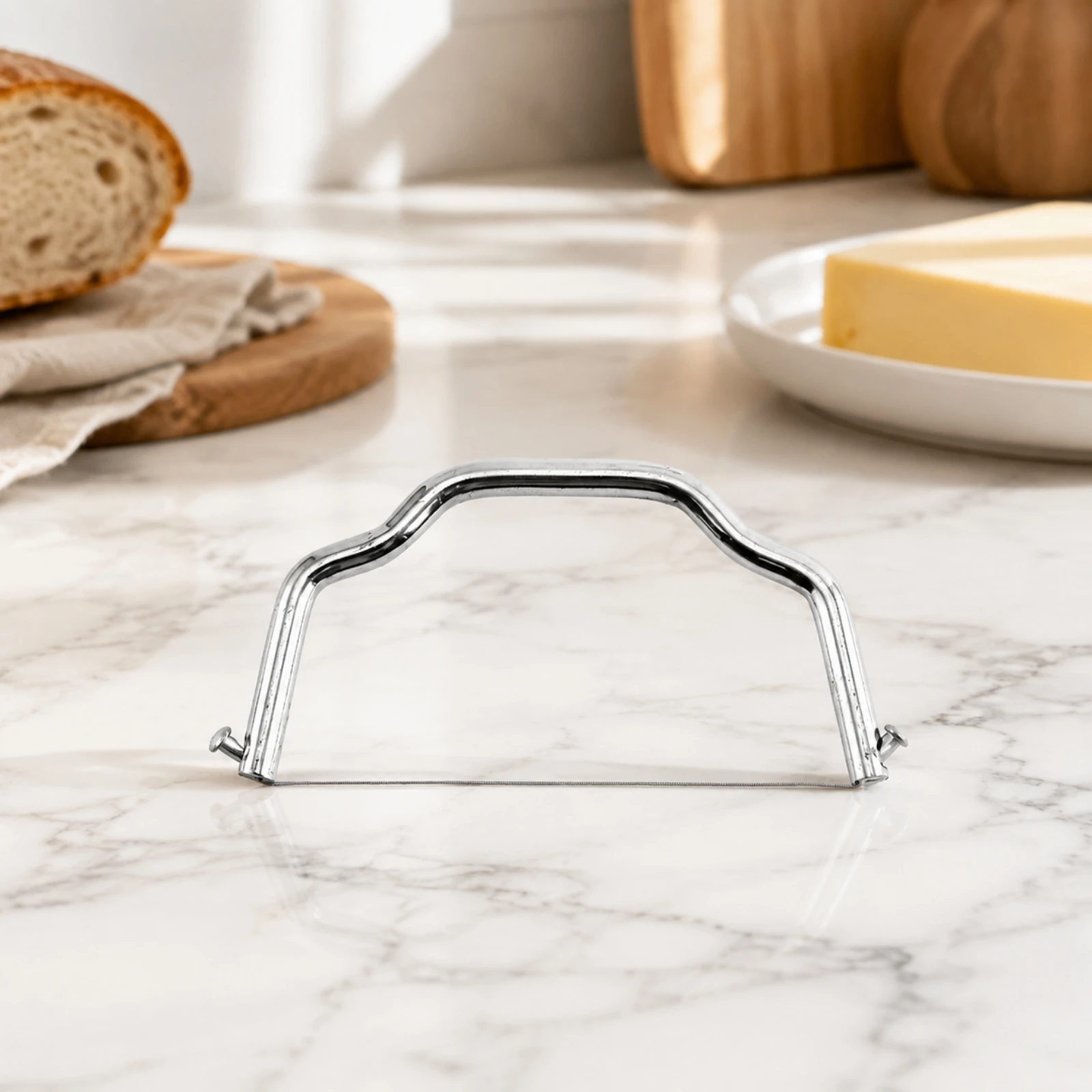 Wire Cutter Ergonomic Stainless Steel Cheese Wire Cutter Handheld Cheese Cutter for Sandwiches, Baking