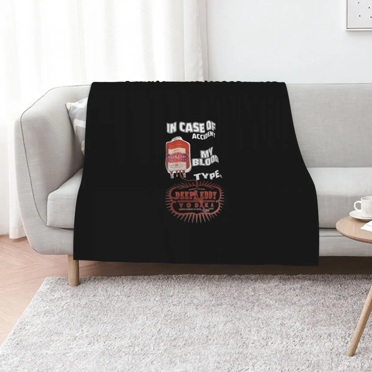 In Case Of Accident My Blood Type IsDeep Eddy Vodka Shirt Throw Blanket Blankets For Bed Soft Decorative Beds Blankets