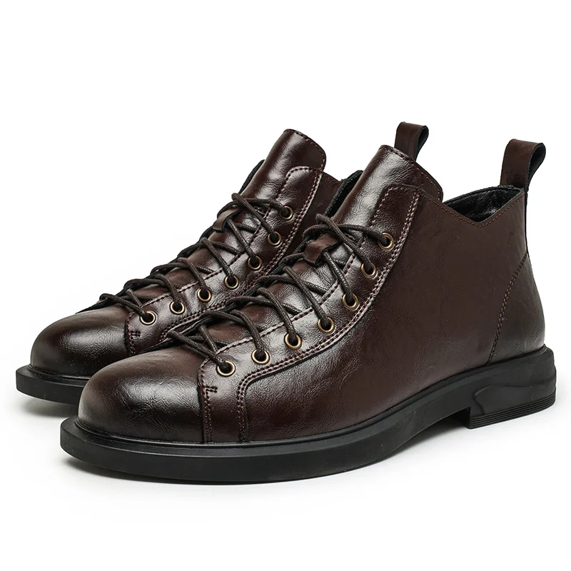 

2025 Men's handcrafted outdoor business Casual ankle boots