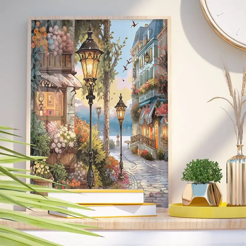 GATYZTORY Paint By Number Flower House Drawing On Canvas Gift DIY Pictures By Numbers Scenery Kits HandPainted Art Home Decor