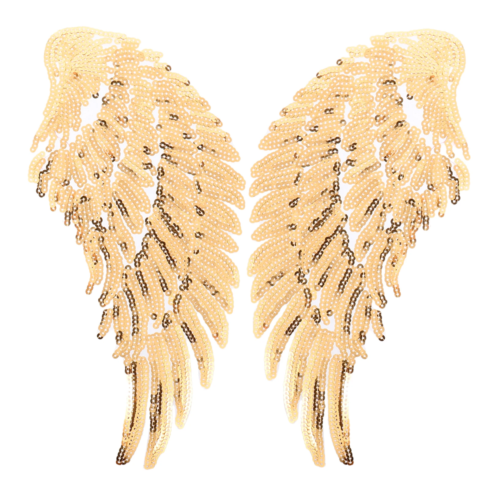 

Embellishments Sequin Wings Patch Embroidered Patches Golden Polyester DIY Decoration
