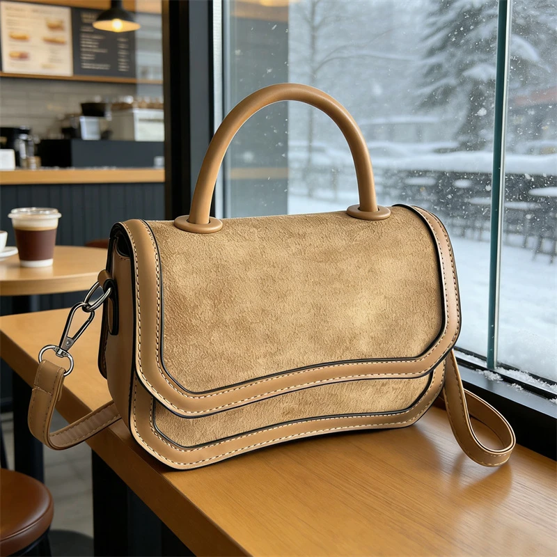 

High Quality PU Handbag Women's Bag Vintage Scrub Leather Shoulder Crossbody Bags Lady Messenger Small Tote Brand Square Bag