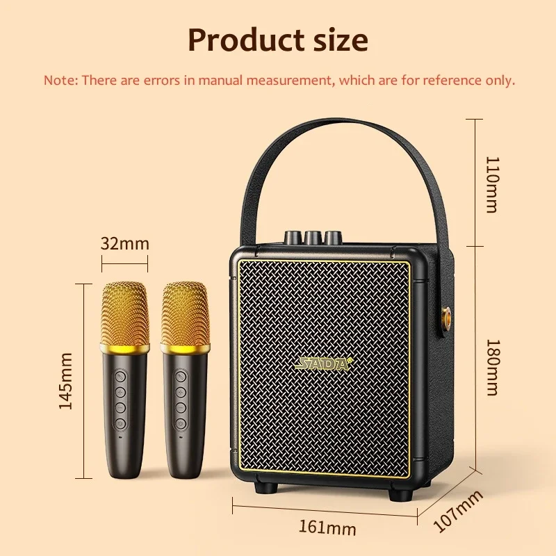 ミニカラオケK08レトロスピーカー,クラシック音楽プレーヤー,ステレオサウンド,ポータブル装飾,旅行,BT 5.0