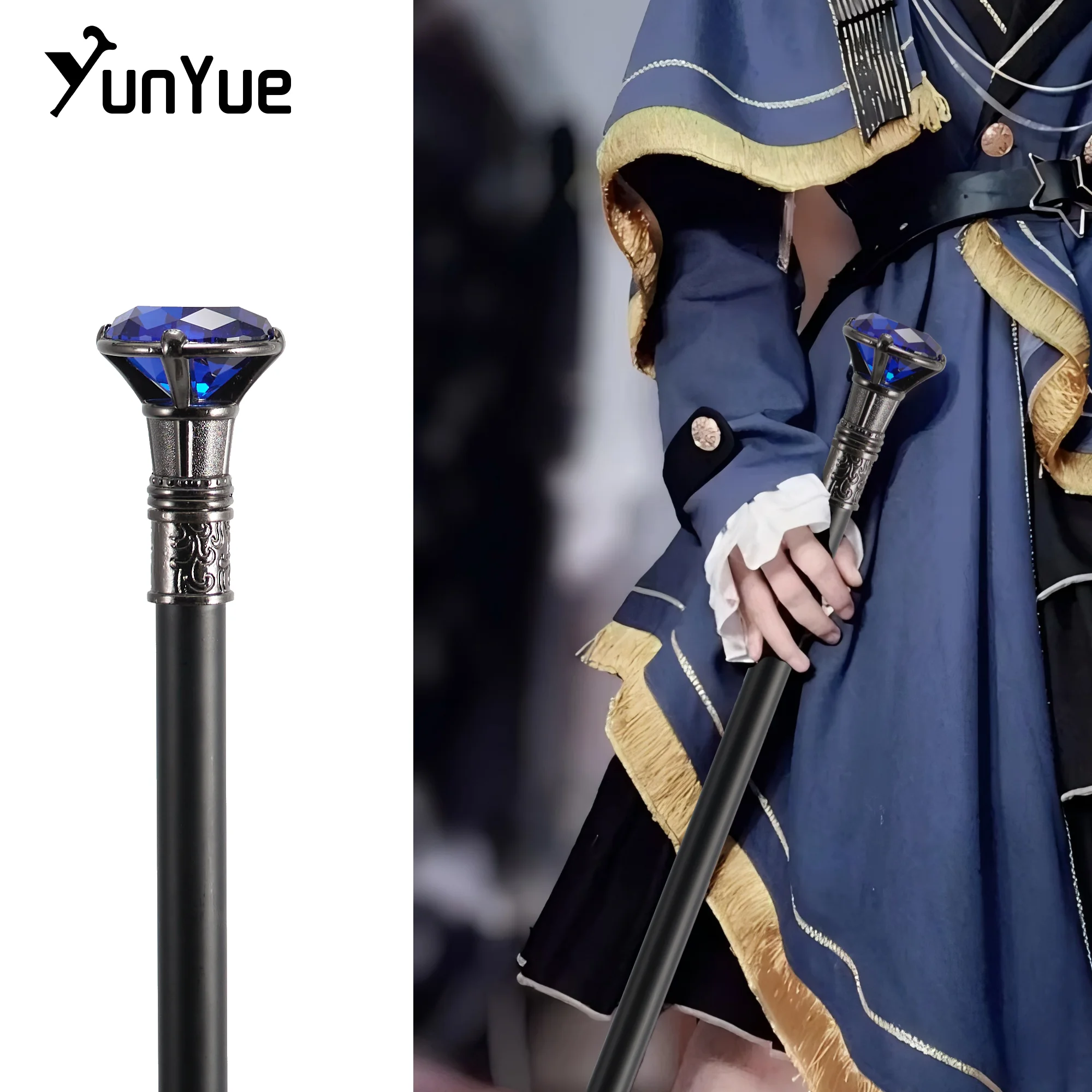 الشظية الأزرق الماس نوع عصا المشي شهم أنيقة أزياء الفن الزخرفية عصا للمشي سيدة خمر حزب تأثيري الصولجان