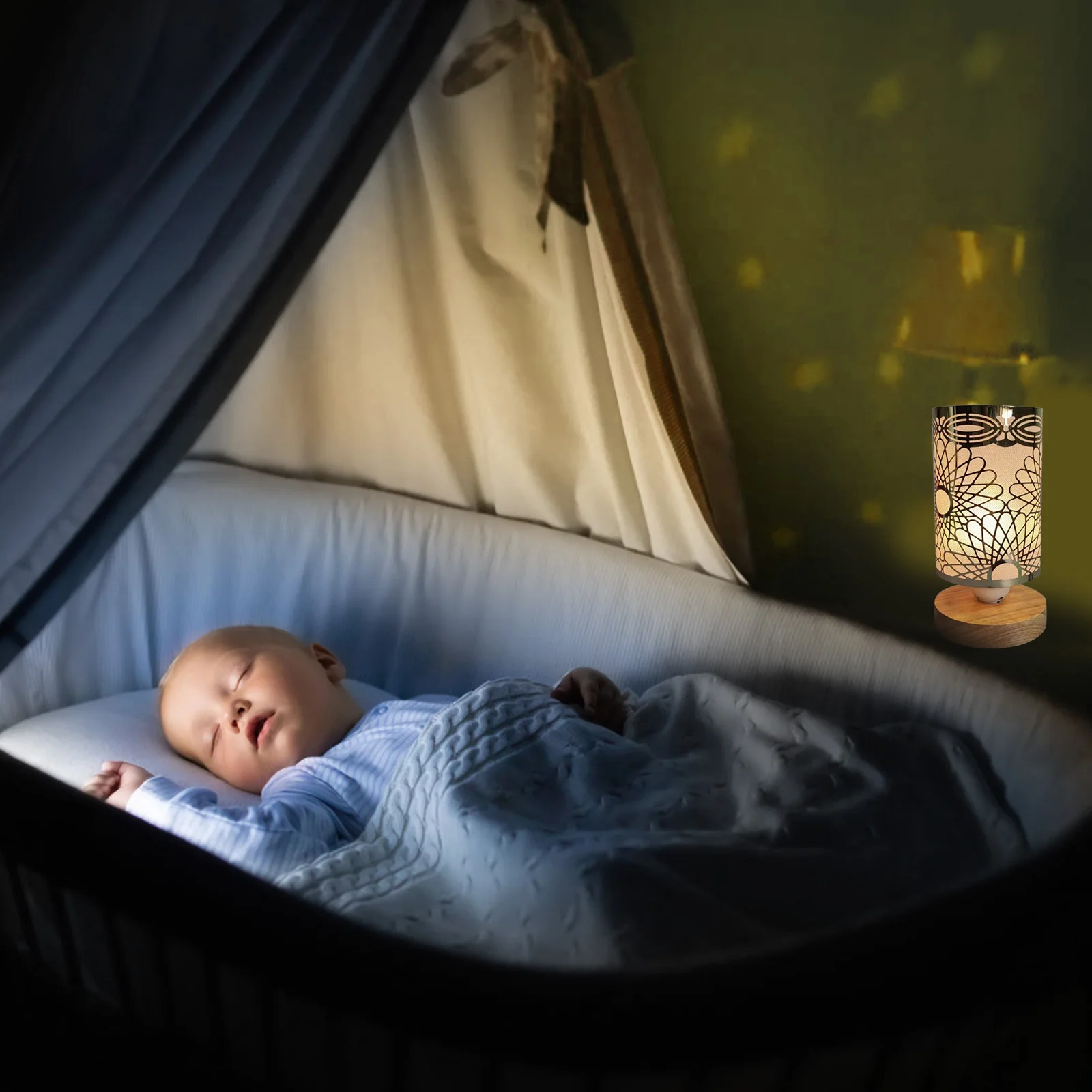 

Minimalist Wood Base Table Lamp Modern Small Nightstand Light For Bedroom Desk Living Room Decor Bedside Lamps