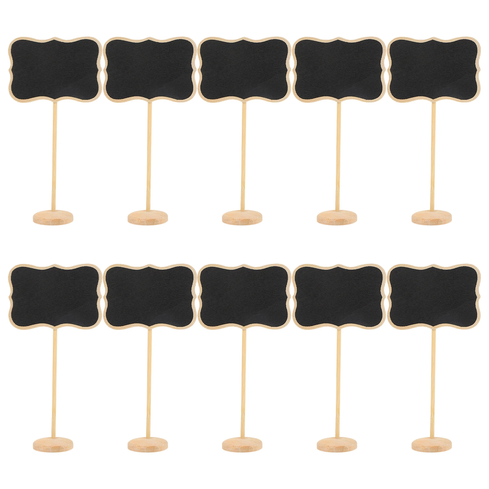 

10pcs Mini Signs Smooth Wooden Erasable Reusable Home Office Decor Chalkboard Stand Mini Blackboard Decor Notice