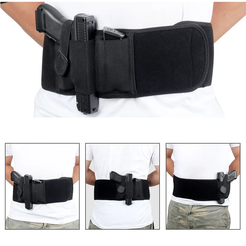 

Tactical Belly Band Pistol Holster Right or Left Hand Concealed Outdoor Gun Pouch Airsoft Shooting Hunting Belt Holsters