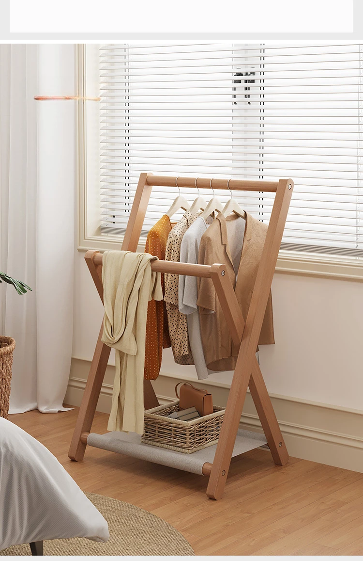 

Solid wood floor hanger household small hanger hanger