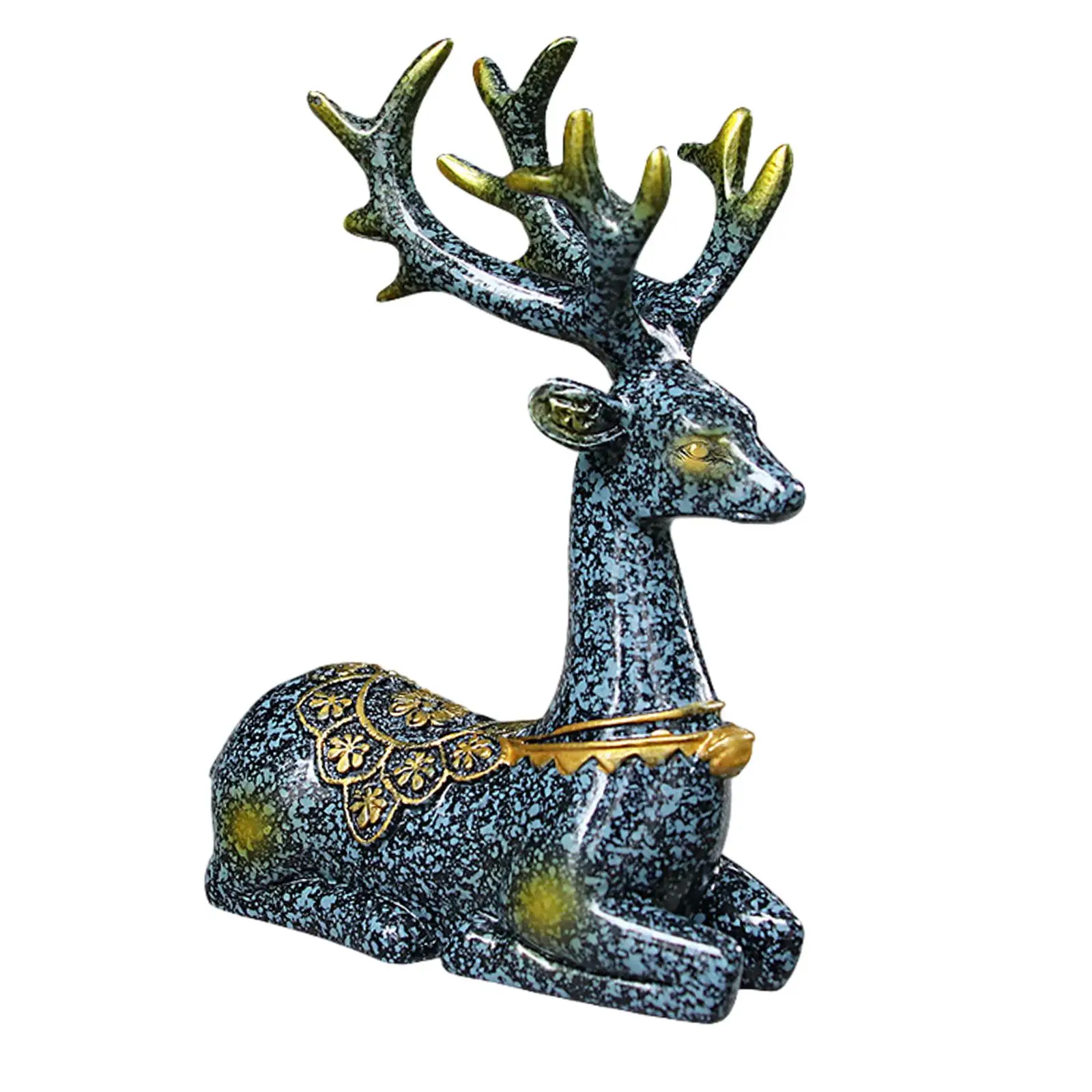 Car Statue Resin Reindeer Figurine Collectible Photo Props Art Gift Animal Sculpture Car Interior Accessories for Living Room