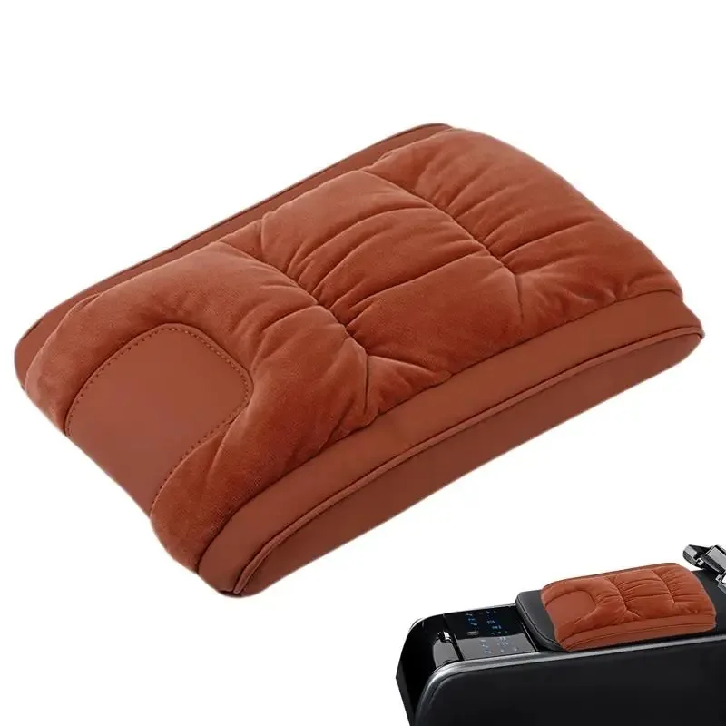 Arm Rest Cover For Car Flannel Thick Car Console Cover Automotive Thick Console Cover Center Console Cushion Soft Non-Slip