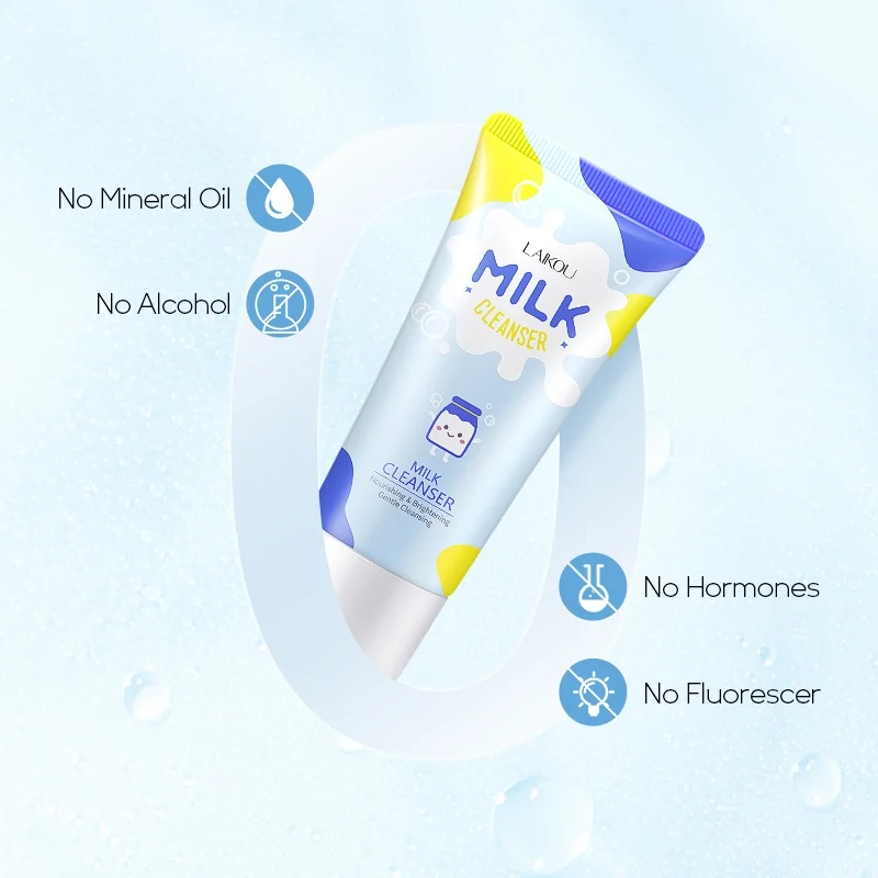 LAIKOU Milk Whitening Facial Wash Deep Cleansing Foam Cleanser Oil Control 50g