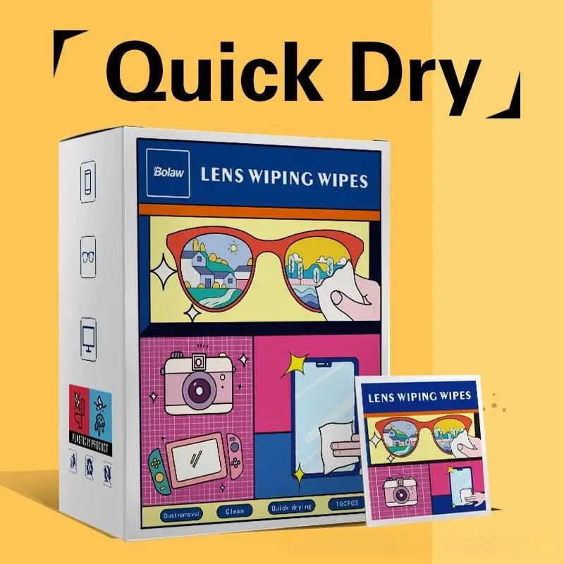 Glasses Wipes Anti-Fog Quick-Cleaning Disposable Screen Cleaning Pads for Laptop Monitor Camera Lens Home Daily Use