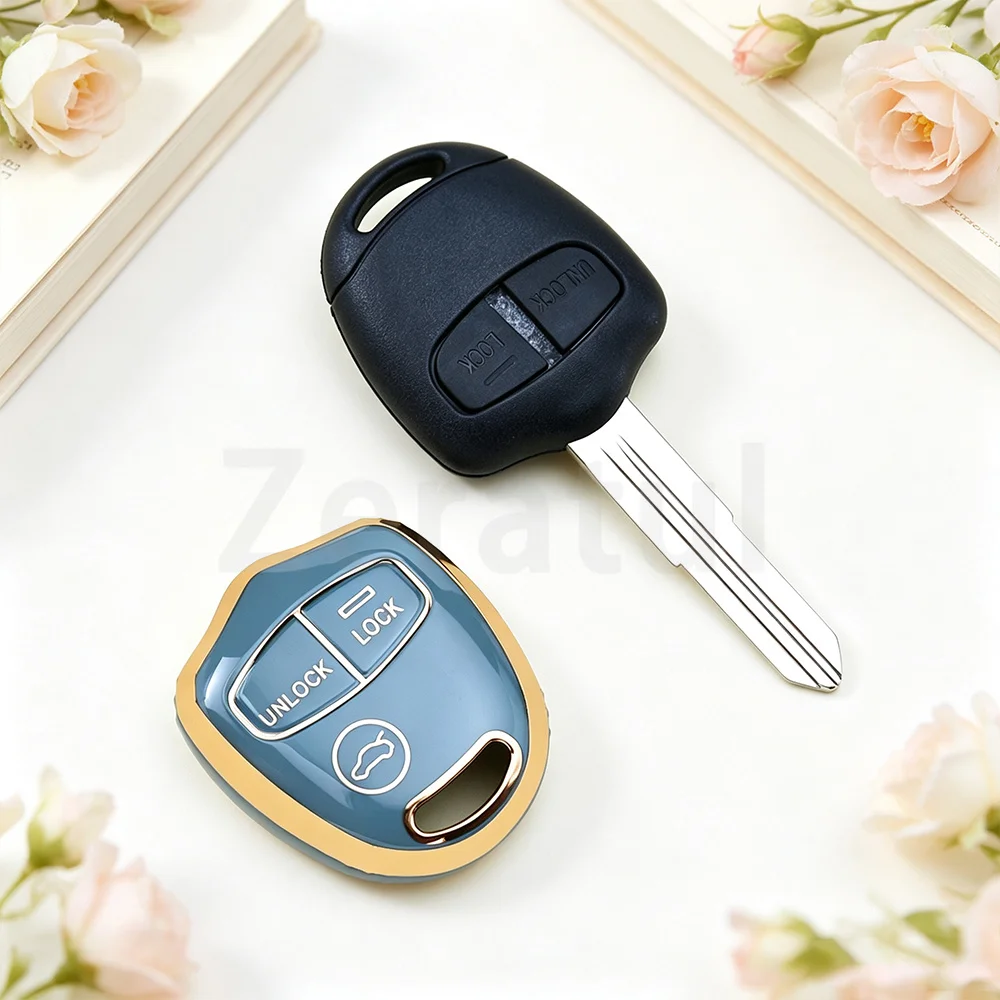 2 3 Buttons TPU Shell Fob For Mitsubishi Lancer EX Evolution Grandis Outlander Triton Pajero ASX Car Key Case Cover Accessories