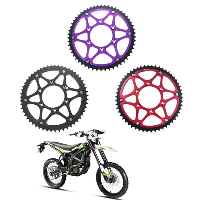 For SURRON Ultra Bee Steel-clad Aluminum 54 Tooth Sprocket Disc Plate Electric Bike Off-road Motorcycle Accessories for SURRON