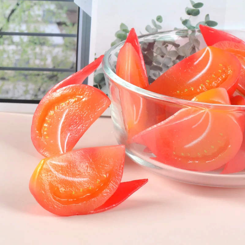 

Simulated Tomato Fake Food Fake Vegetable Fruit Artificial Cucumber Slices Home Decoration Kitchen Photography Props