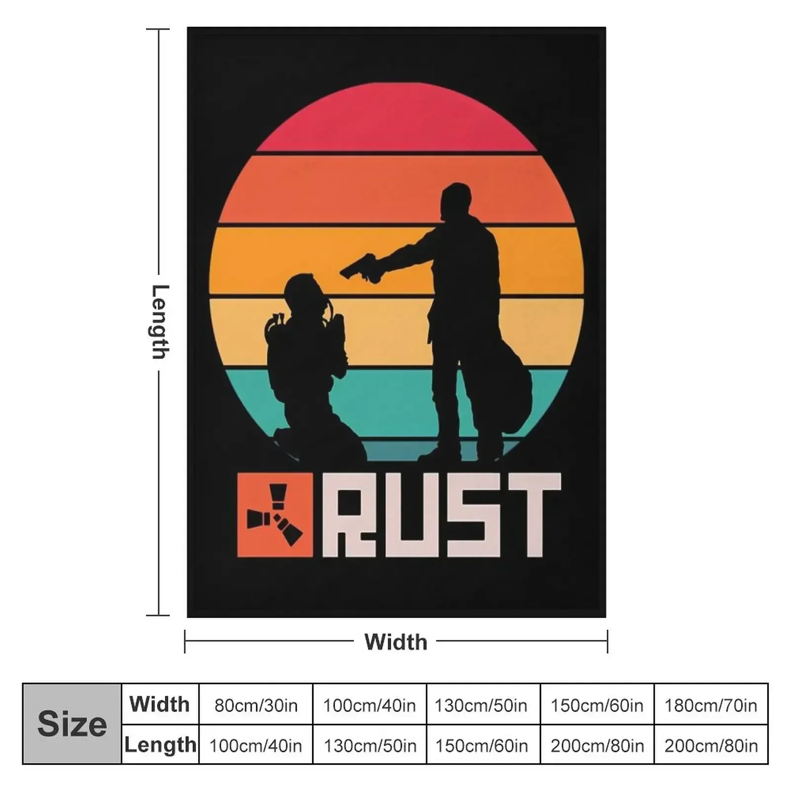 Rust Game Merch Tee's & Hoodies Throw Blanket Picnic Thermal Blankets