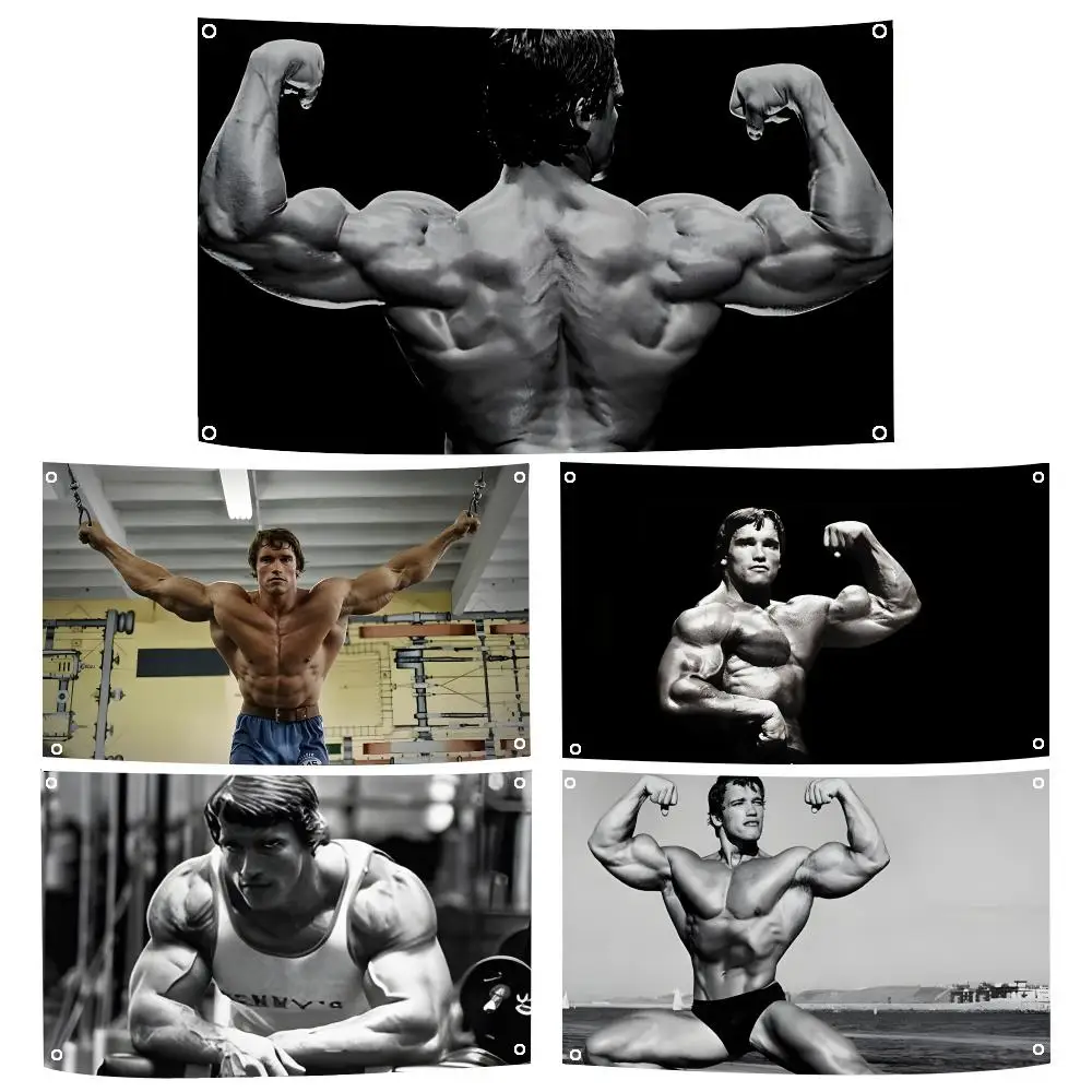 Fitness Fanatic A-Arnold Schwarzenegger Flags Durable Outdoor Indoor Festive Decoration Classic Design Wall Room Banner
