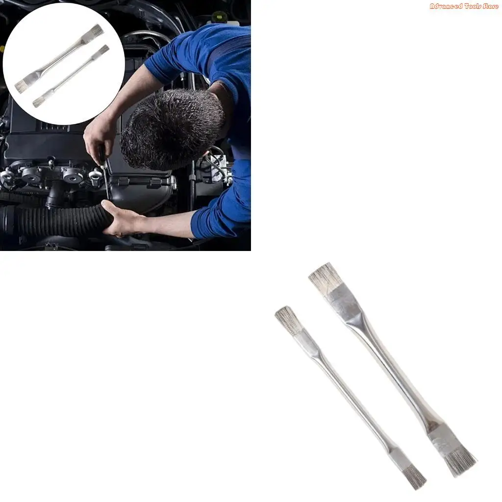 Pack Of 2 Practical Steel Wire Brushes For Tile Grout Gaps Flooring Gaps With Sturdy Rusts Proof Design Cleaning Tool W91B