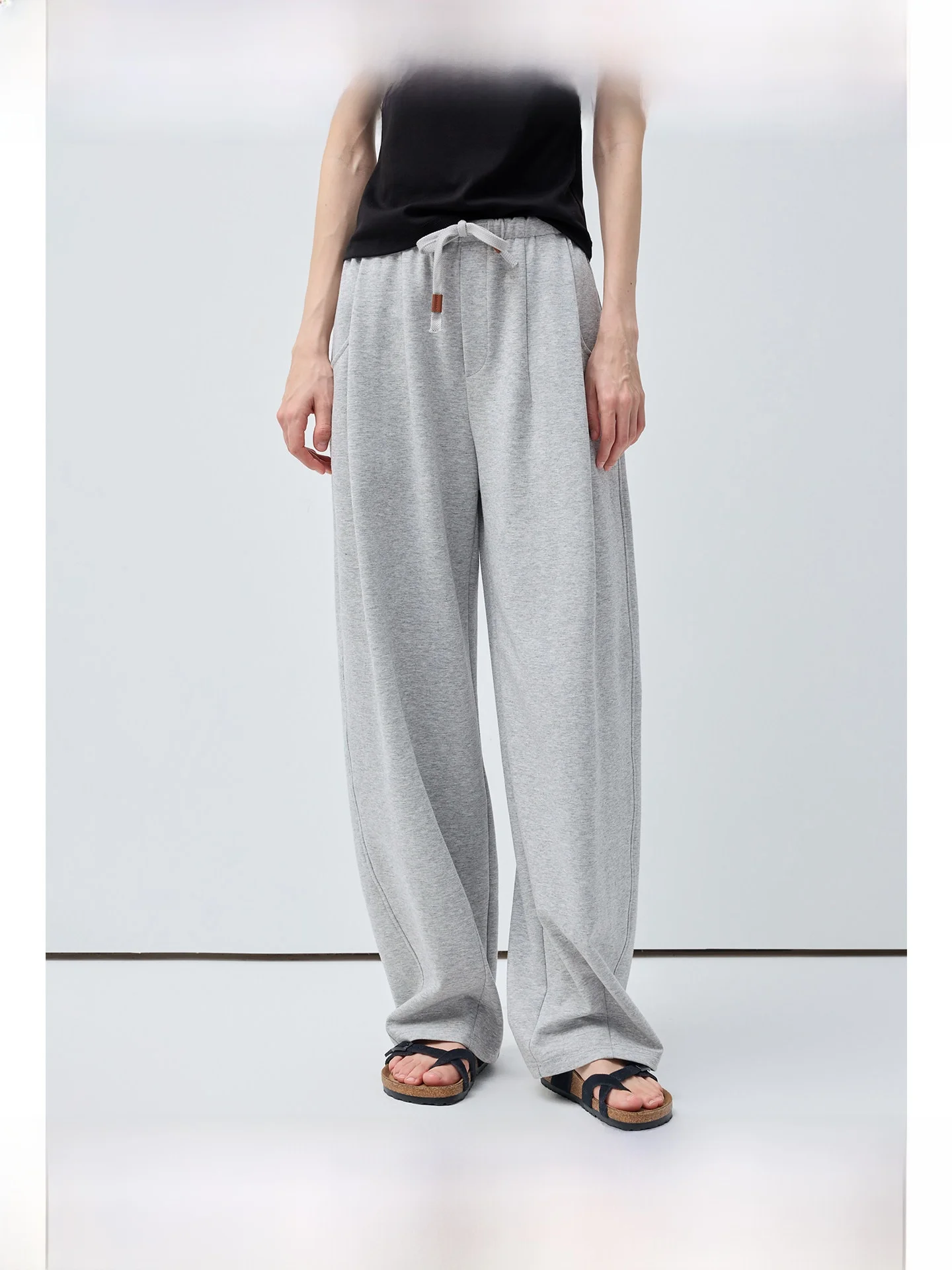 

High Waist Straight Leg Casual Pants Elastic Waist Versatile plus Size Women's Fashion Spring Slimming Micro plus Size MM Pants