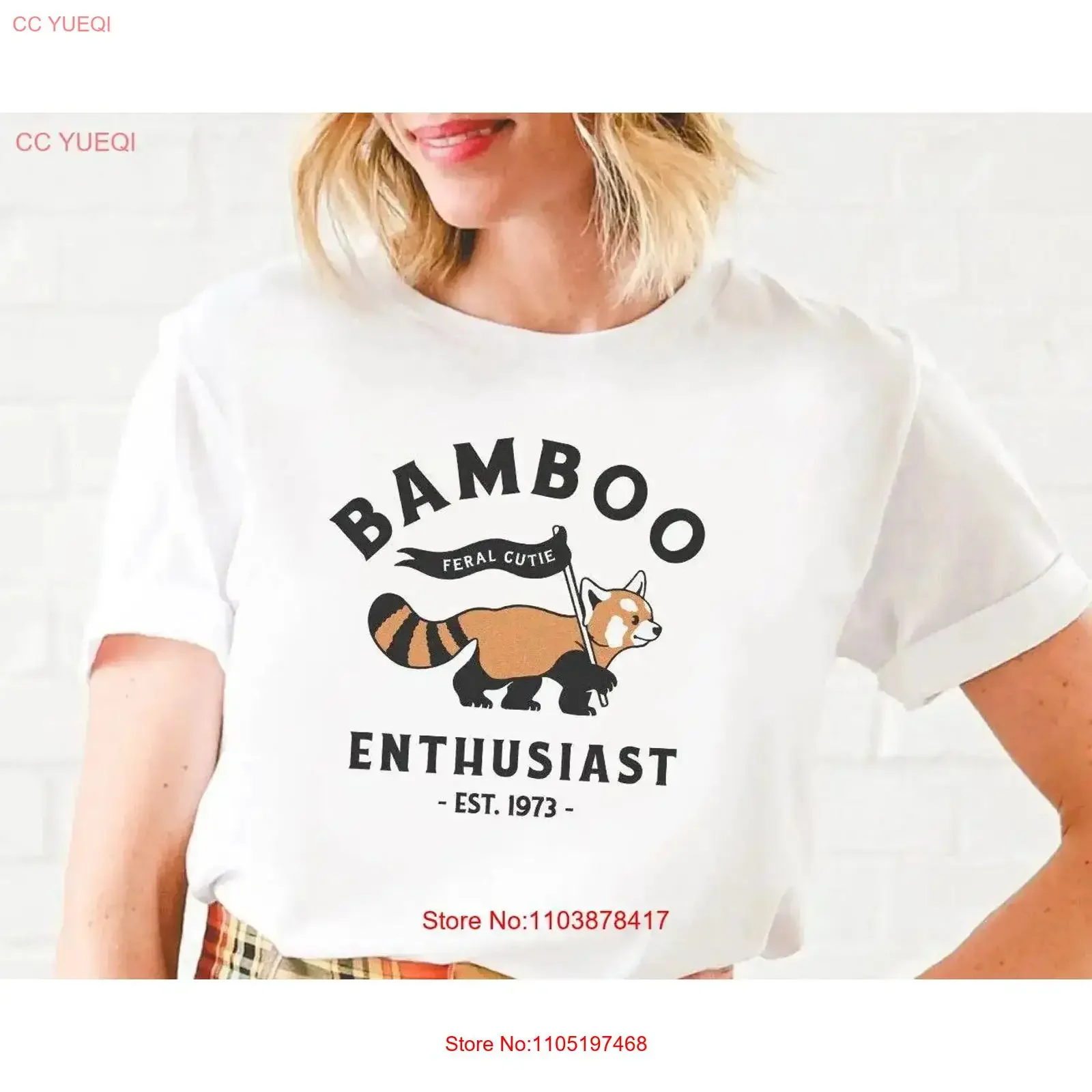 

Футболка для любителей бамбука, красная панда, животные, забавная милая кавайная идея, винтажная стираная слегка графическая мужская растягивающаяся футболка унисекс