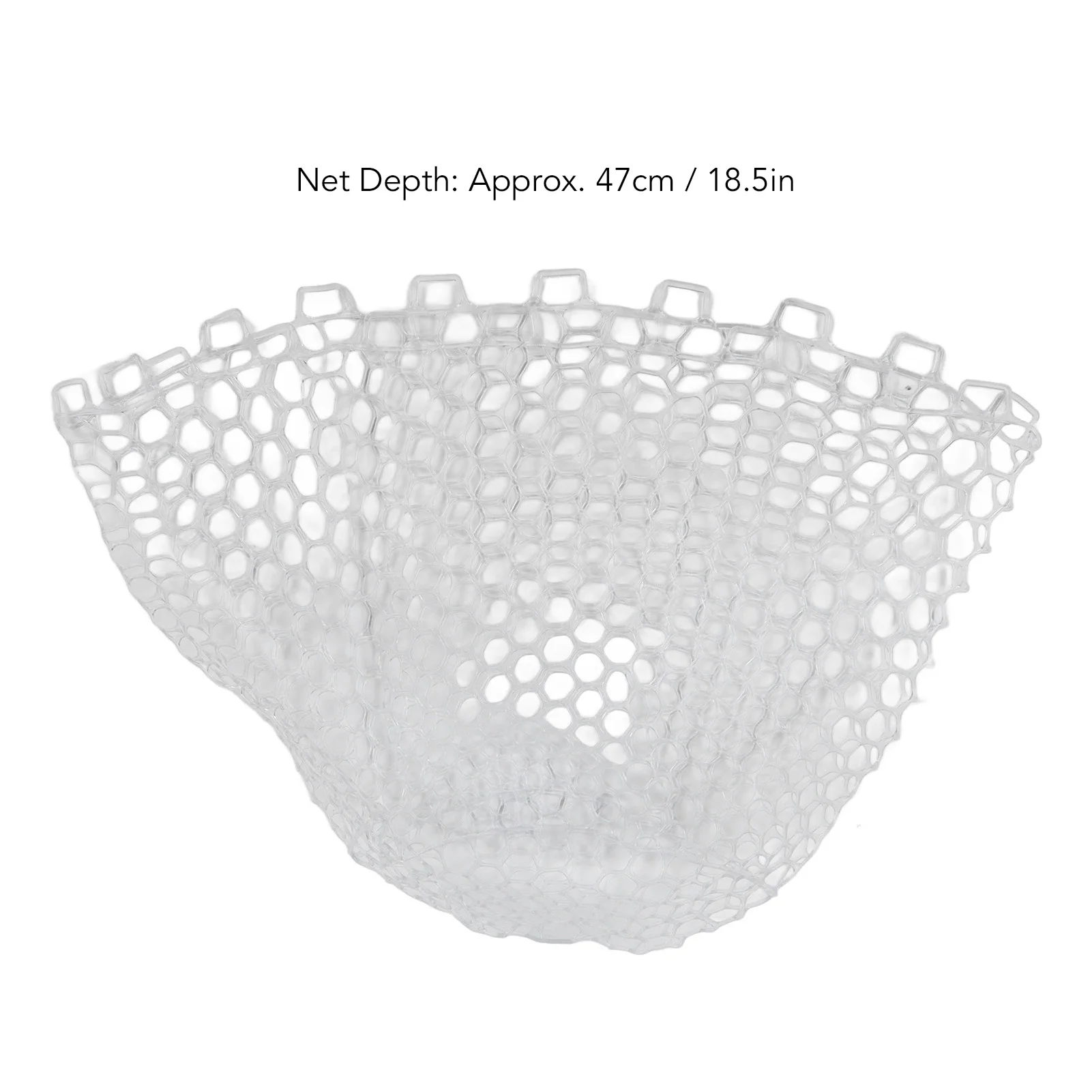 Portable Foldable Fly Fishing Net Clear Rubber Landing Net Replaceable White Net Depth 47cm Outdoor Fishing Tackle - view 6