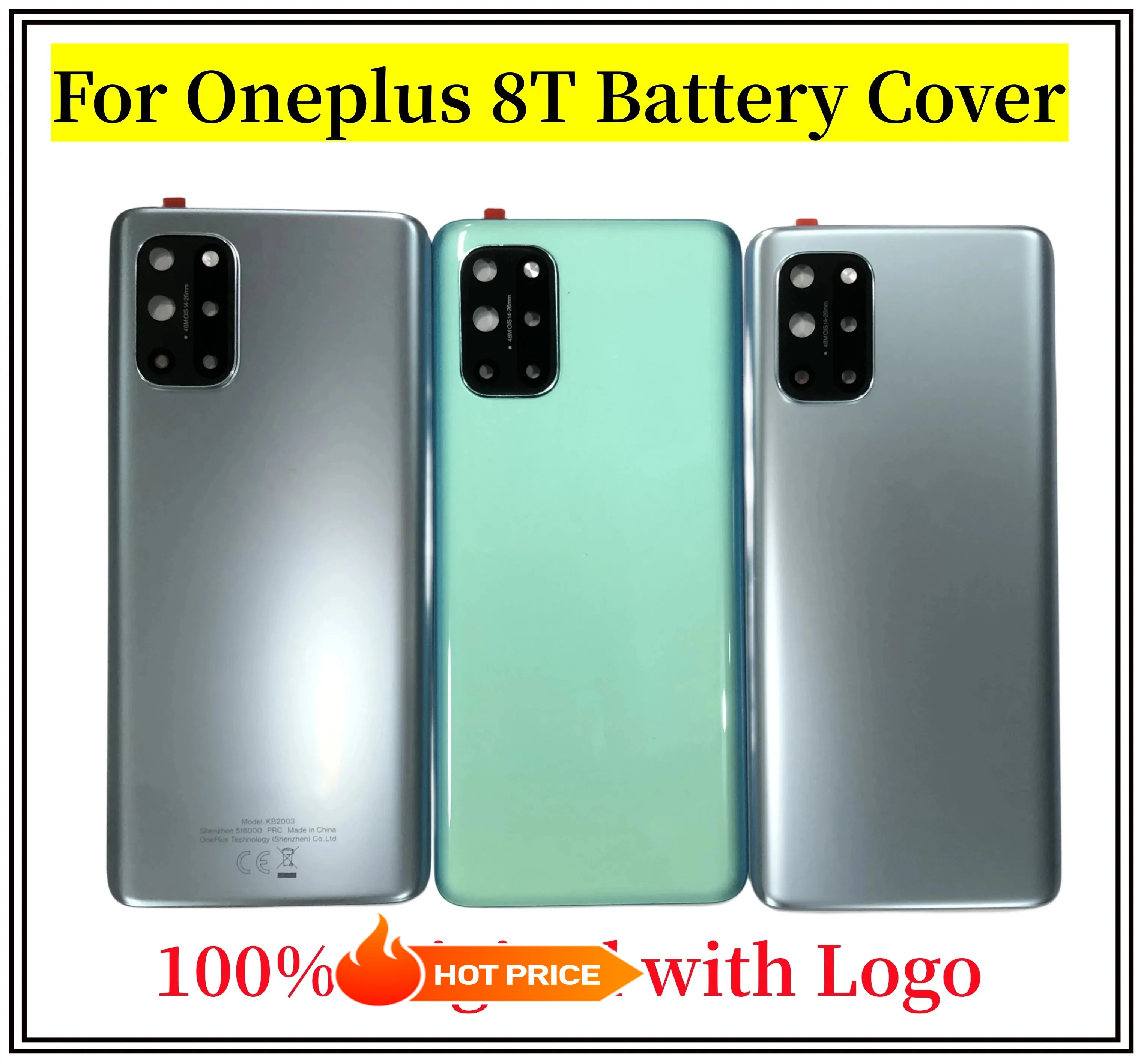 

Original Glass For OnePlus 8T+ 5G Battery Back Cover Rear Door Housing Panel Case Replacement For One Plus 1+ 8T 8 T Camera Lens