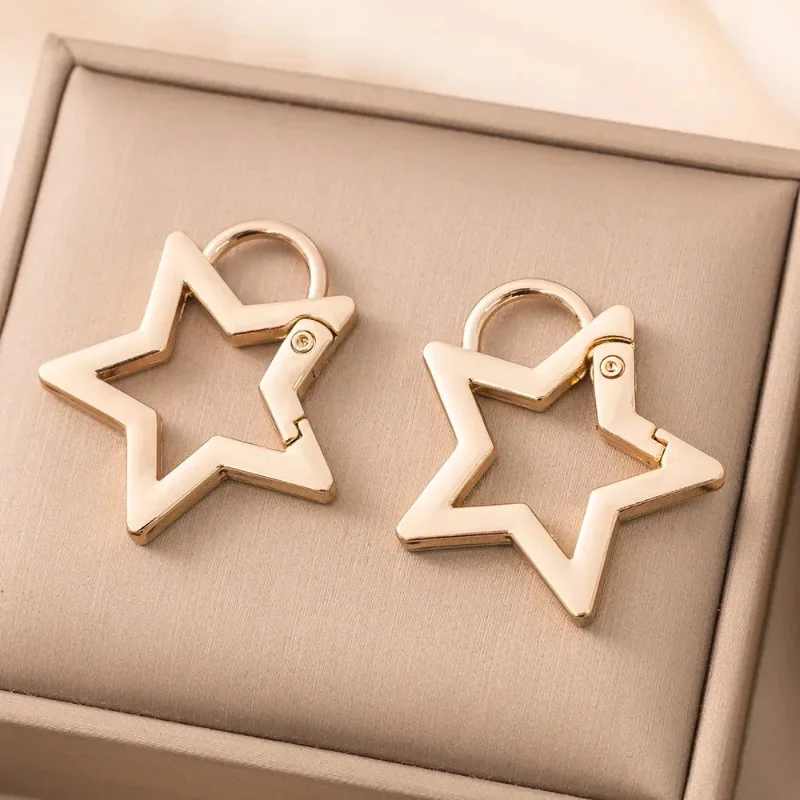 1/2pcs Star Shaped Spring Clasps Openable Metal Carabiner Leather Bag Belt Strap Buckle Connect Pendant Key Chain Snap Clasp