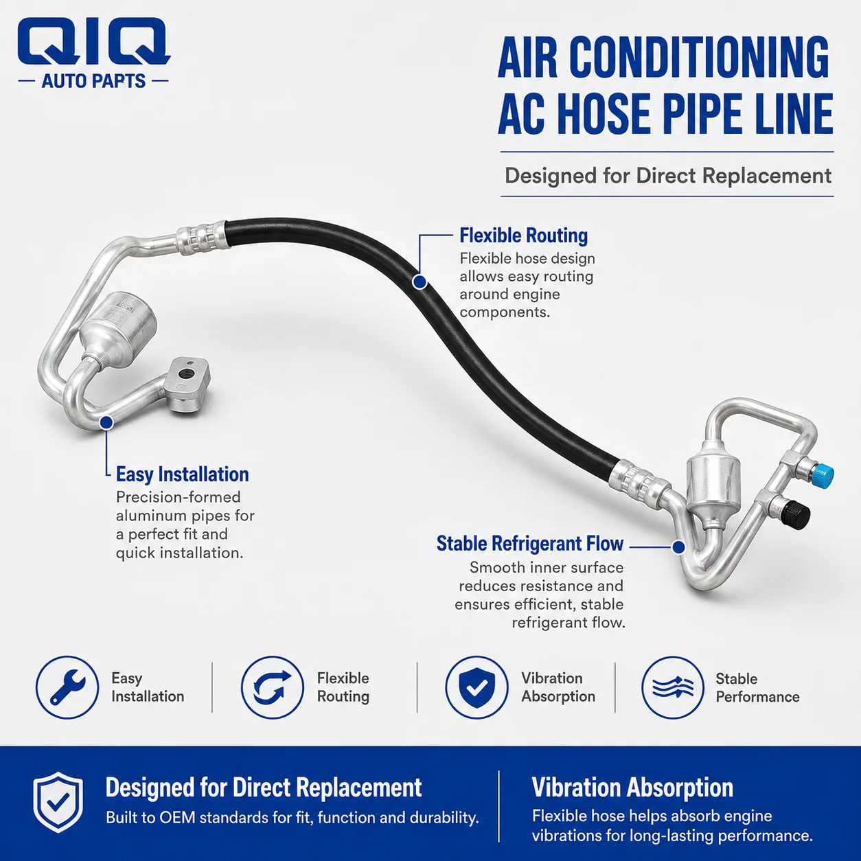 Air Conditioning AC Hose Pipe Line For Ford Transit Courier 2014-2023 1.5L TDCi Tourneo Courier 2014-2023 1841419 ET7119972HB