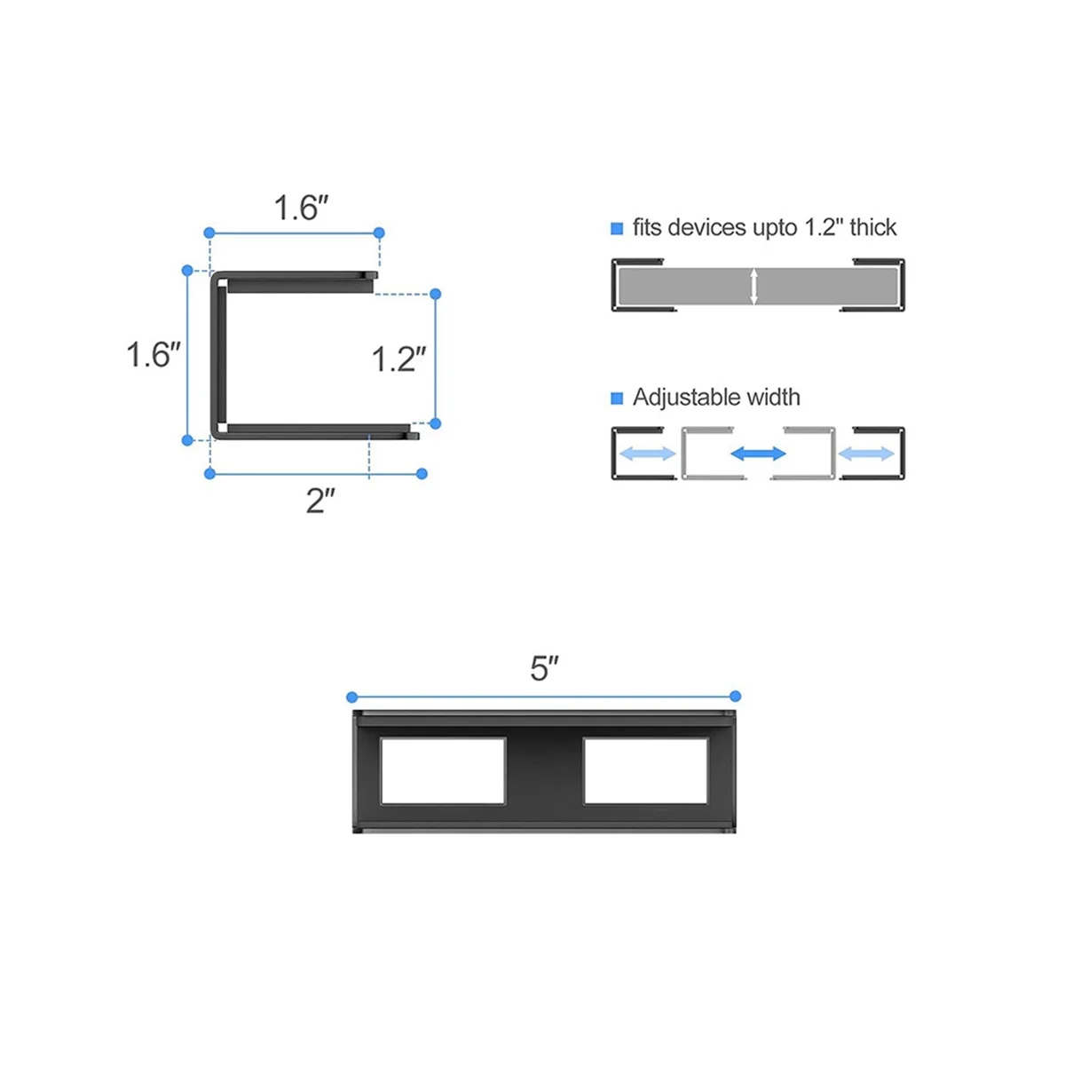 Under-Table Laptop Bandeja Suporte de Prata, Off-Stage, 3 Peças, Adequado para Laptop, Under-Table