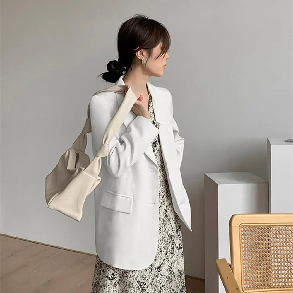 Lightweight Suit Coat Loose Fit Suit Jacket Elegant Lapel Suit Coat for Women Stylish Single Breasted Business for Spring