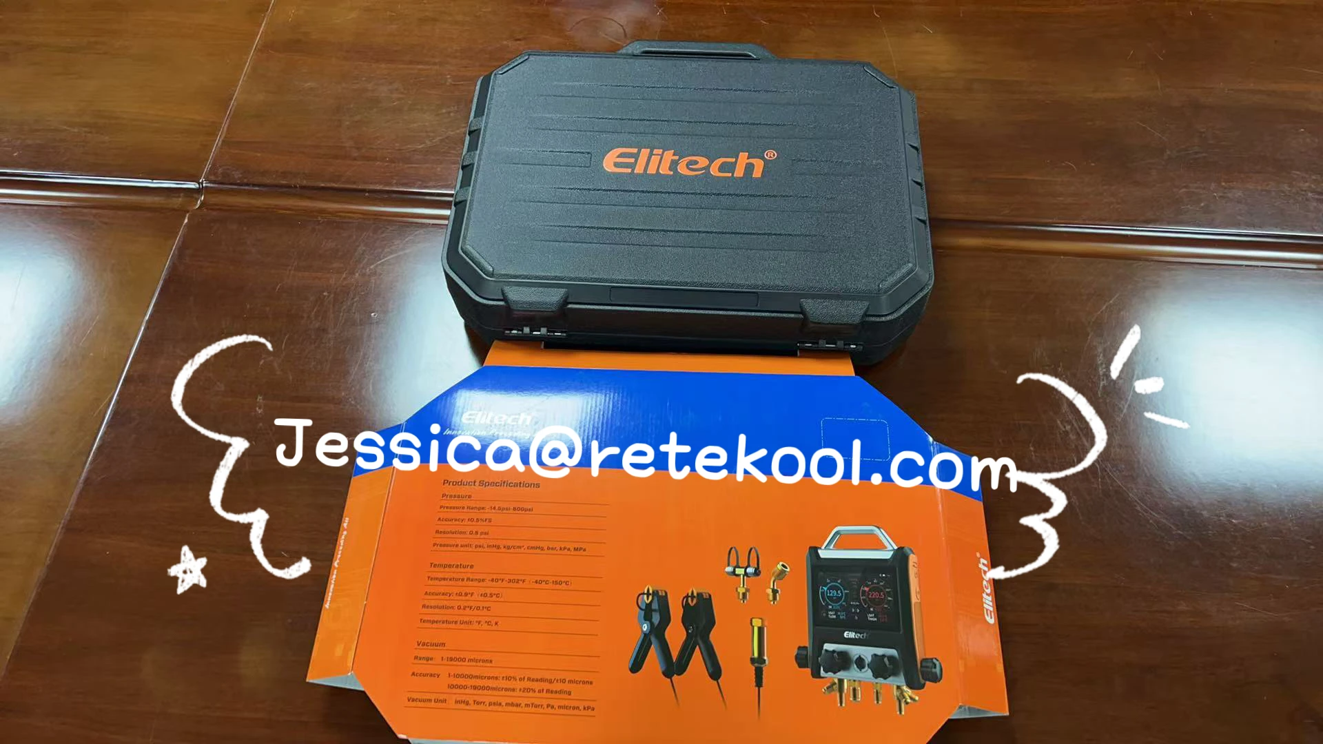 NEW Elitech MS-4000 Smart HVAC Digital Manifold Gauge 4-Way Air Conditioning Fitting with Micron Gauge Transmitter view 3