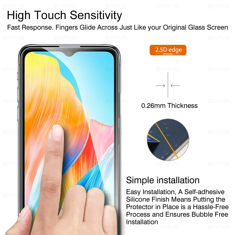 Oppo A18 A38 Full Coverage Screen Protector For Oppo A38 A18 5G HD Tempered Glass Film On For Oppo a18 a 38 a 18 Protective film