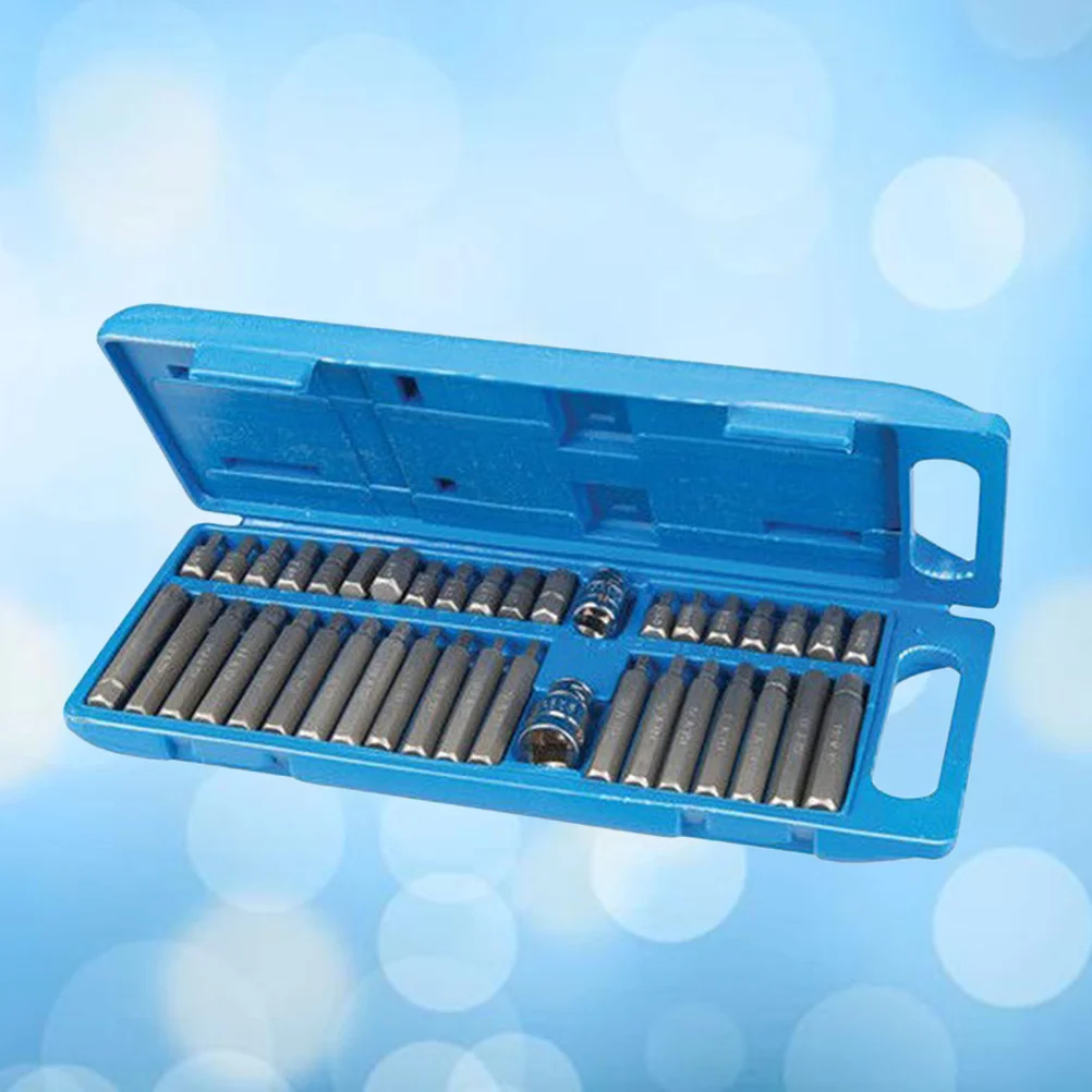40 em 1 estrela bit spline soquete conjunto prata aço endurecido alto torque resistente trabalho em carros caminhões eletrodomésticos equipamentos de gramado