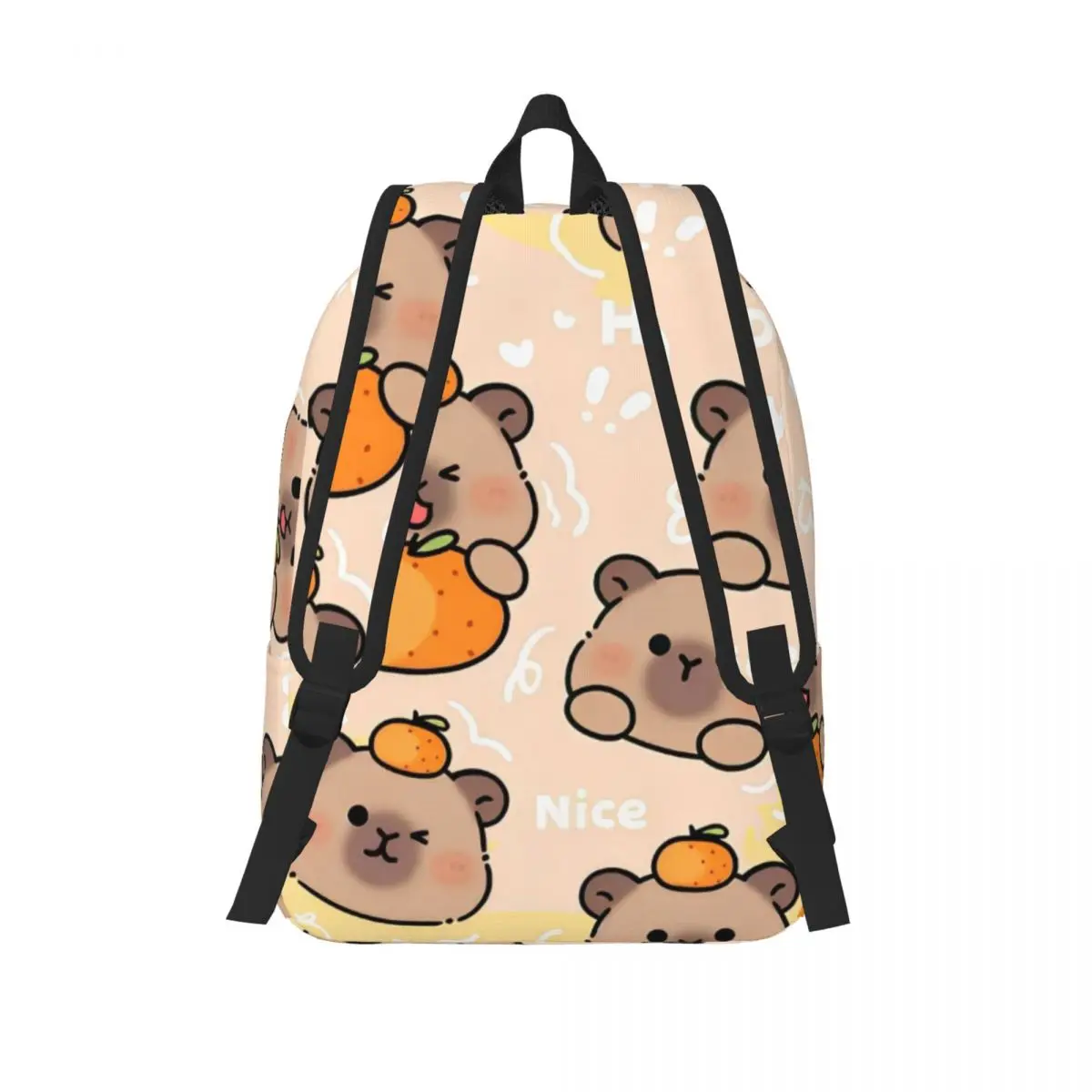 Kawaii Kapibara Cartoon Cute Backpack for Boy Girl Kids Student School Bookbag Canvas Daypack Preschool Primary Bag Durable