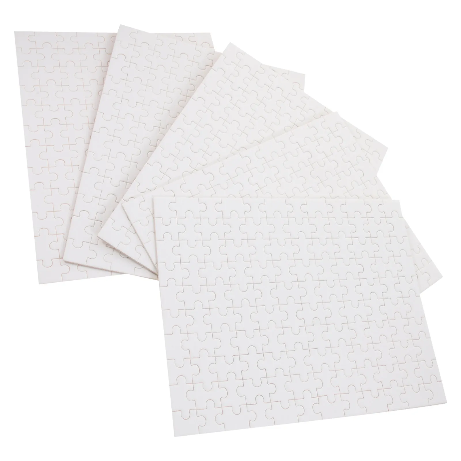 5 ensembles de pièces de puzzle vierges pour sublimation, bricolage, transfert thermique, puzzle de sublimation, blancs pour l'impression personnalisée et