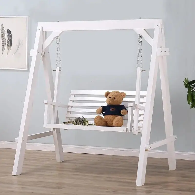 Solid wood outdoor swing, courtyard, preservative logs, balcony rocking chair