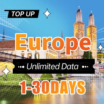 Europa Prepaid SIM-kaart UK Turkije Frankrijk 4G Hoge snelheid Onbeperkte internetgegevensondersteuning eSIM