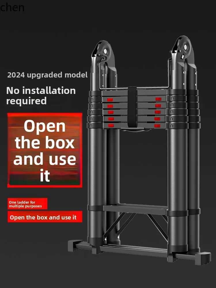 CZ Telescopic Ladder Thickened Multi-Functional Folding Ladder Portable Aluminum Alloy Ladder
