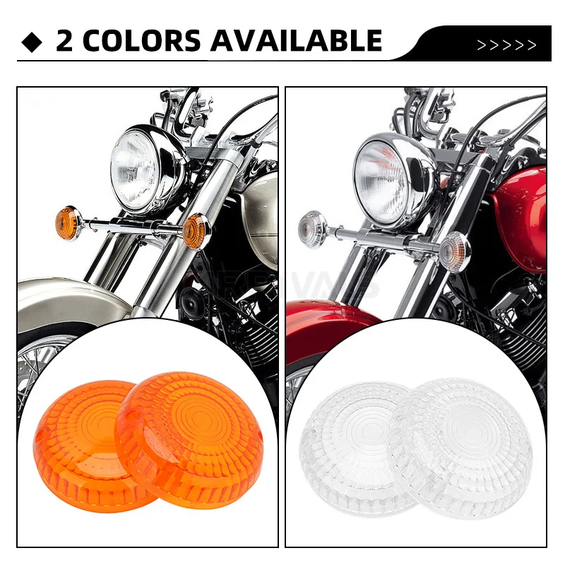 Yellow Turn Signals Light Motorcycle Clear Indicator Lens Cover For Yamaha V-Star V-Max Virago 250 650 750 Road Royal Star