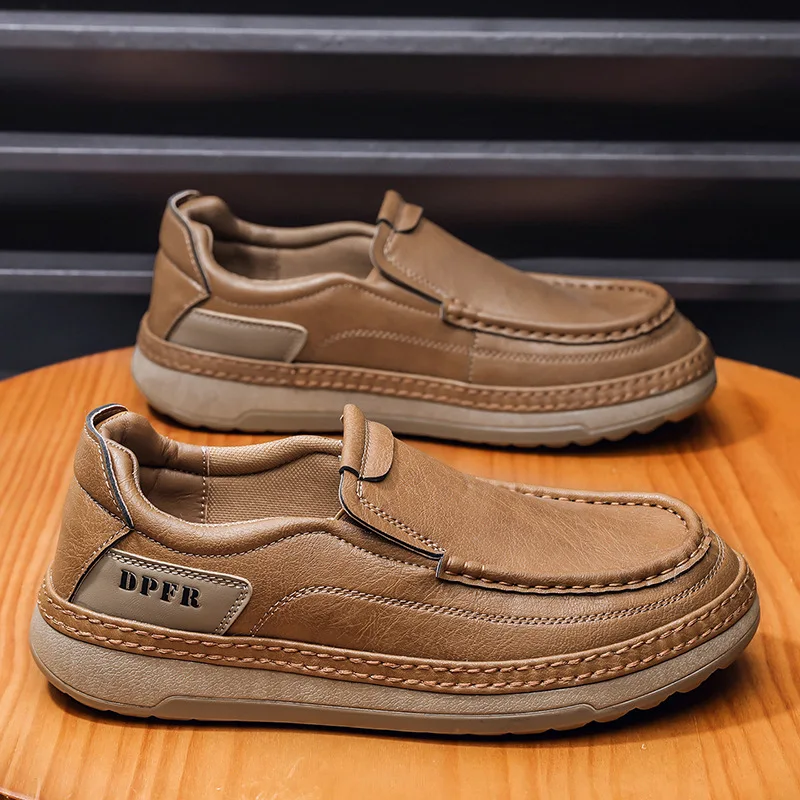 Men's shoes spring new one-pedal casual leather old Beijing cloth non-slip fashion driving shoes