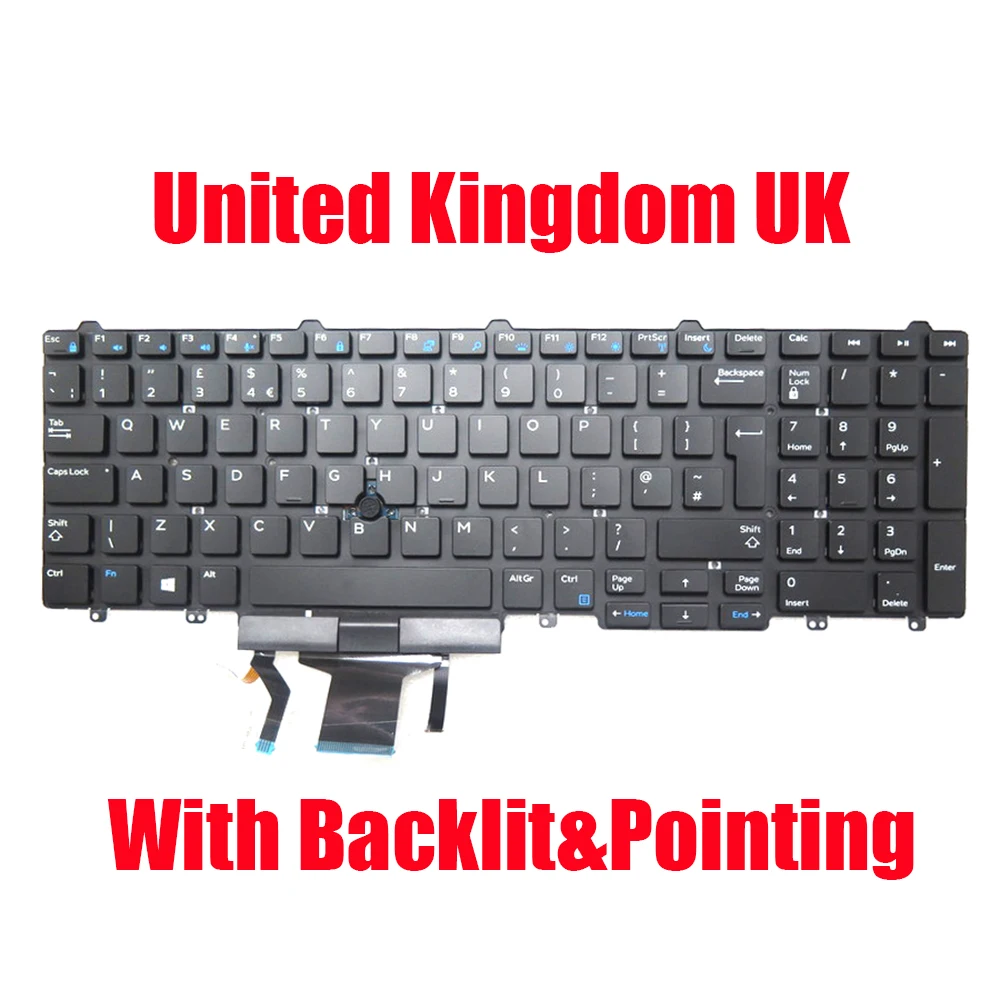 

Backlit UK Keyboard For DELL For Latitude 5580 5590 5591 E5550 5550 E5570 For Precision 3510 3520 3530 7510 7520 7710 7720 M3510