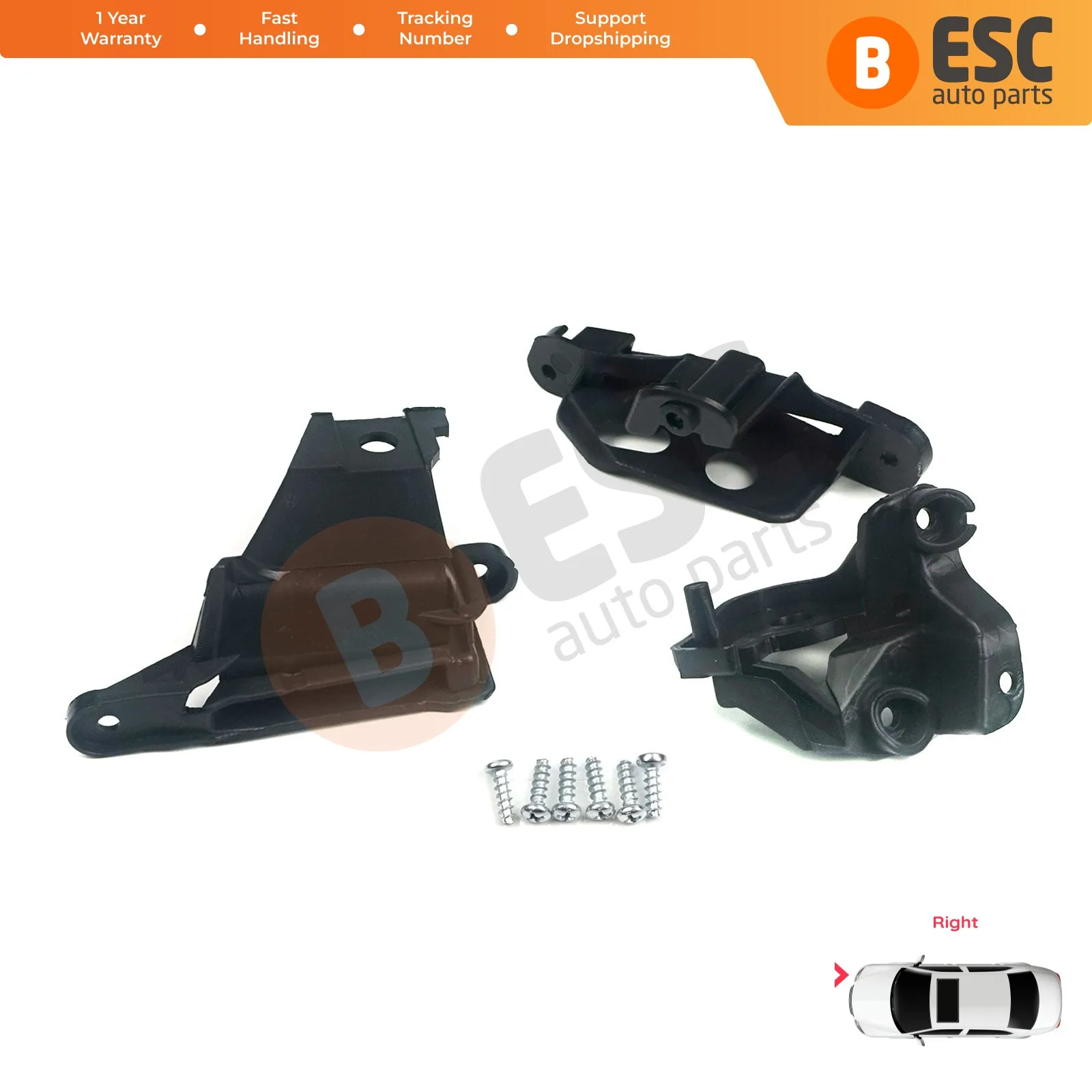 Farol e Farol Habitação Reparação Mount Holder, Suporte Kit Clips, Direito para Peugeot 308 MK1 2007-2013 CC RCZ 408 T7 6212E4, EHL513