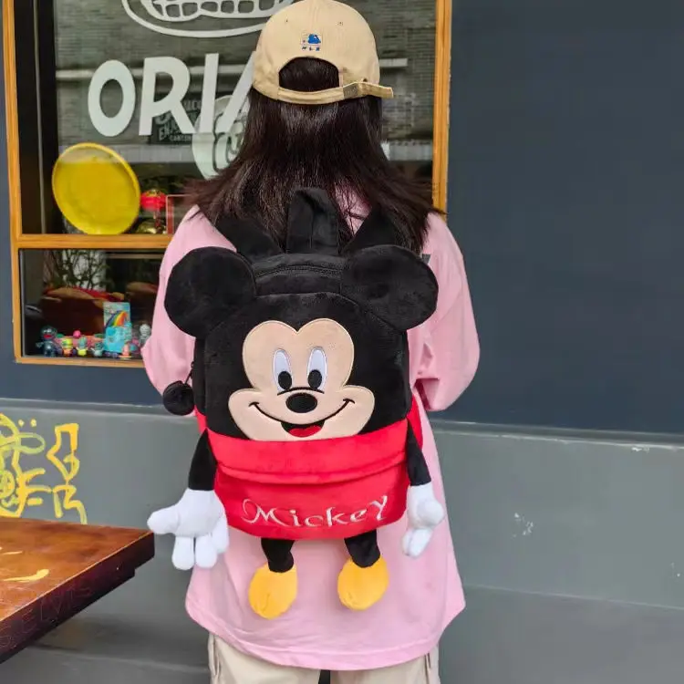 MINISO Disney Cartoon Backpack Cute Student Stitch Mickey School Bag Casual Korean Version Versatile Backpack